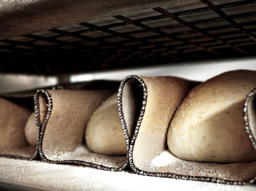 sourdough ciabatta shaped and resting in couches at Sourdough Class in NSW