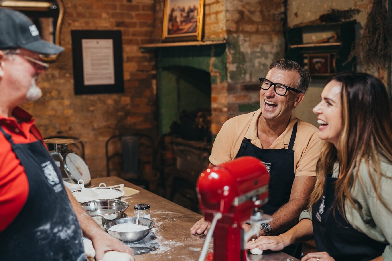 mixing dough in the Sourdough Class in NSW
